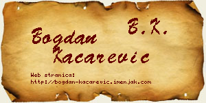 Bogdan Kačarević vizit kartica